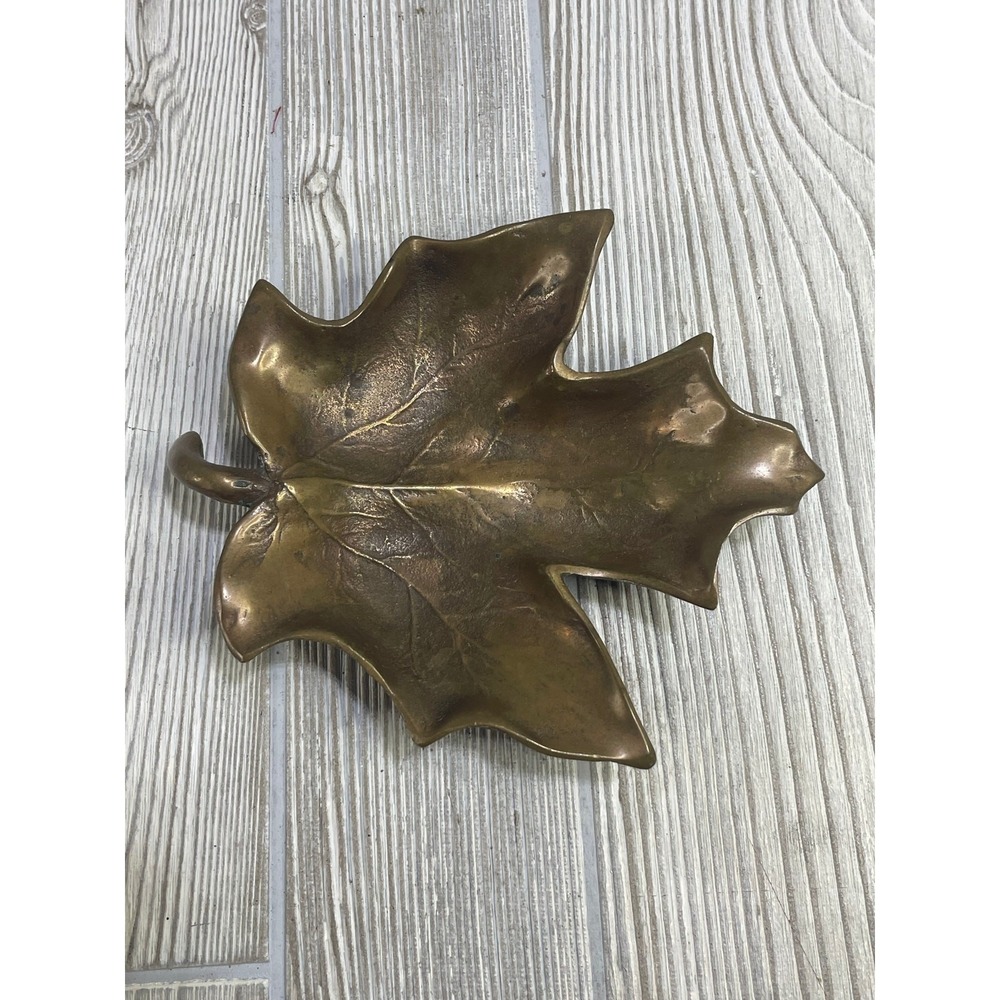 Robert Graham Bronze Leaf Tray Ashtray Art Nouveau Antique Signed 7"